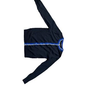 Black Cardigan with Blue Trim